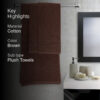 Nuage Cotton Towel Set (Brown ) - Set Of Three