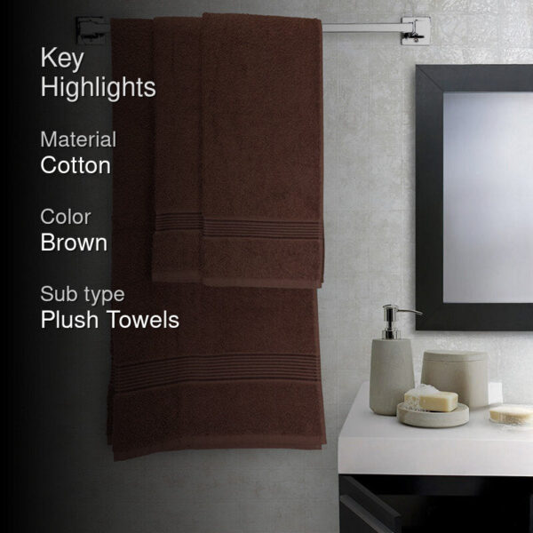 Nuage Cotton Towel Set (Brown ) - Set Of Three