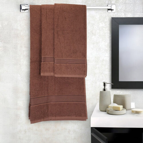 Nuage Cotton Towel Set (Brown ) - Set Of Three
