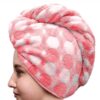 Polka High Absorbent Hair Towel - Pink