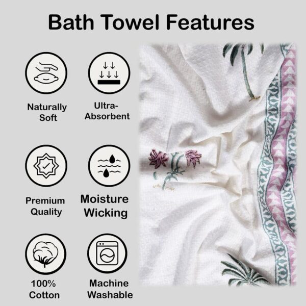 Riera Floral Waffle Bath Towel