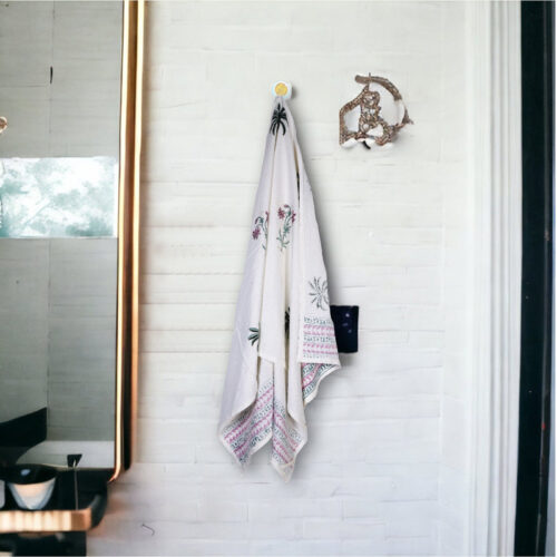 Riera Floral Waffle Bath Towel