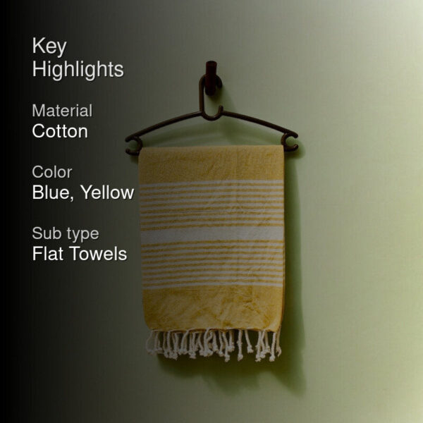 Rodgo Bath Towel (Blue & Yellow) - Set Of Two