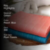 Sarda Bath Towel (Dark Blue & Peach) - Set Of Two
