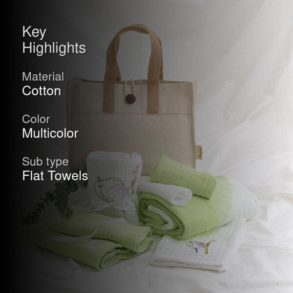Soft Green Towel Set & Tote Bag - Seven Piece Set