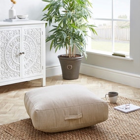 Casual Slub Natural Floor Cushion
